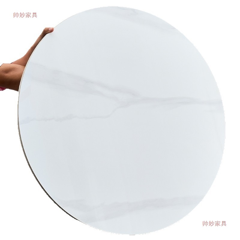 Slate Turntable Household Small Apartment Round Table Dining Table Turntable Slate Tabletop Round Table Rotating Table Top 5