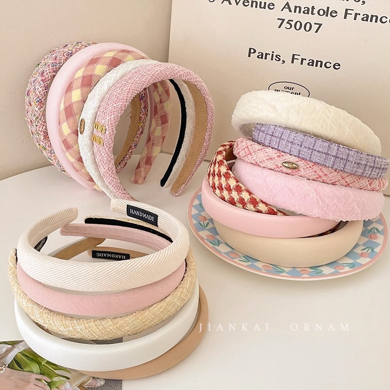 Alta gama Chanel estilo alto cráneo superior diadema de las mujeres de todo partido pelo presionando diadema pelo paquete temperamento tocado horquilla grutas pelo