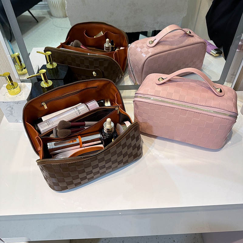 Estilo coreano órgano pu almohada bolsa de cosméticos portátil de almacenamiento de cosméticos bolsa de viaje de gran capacidad bolsa de almacenamiento bolsa de lavado