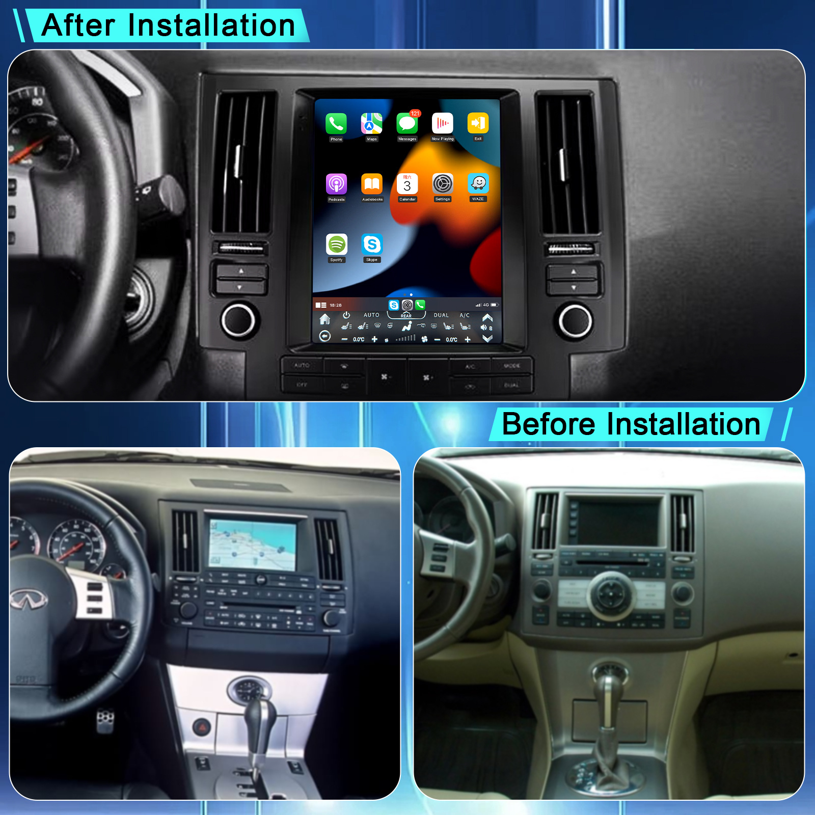 10.4Inch Fx35Fx45 2004-2008 Car Audio and Video Intelligent Navigator Car Gps Android Navigation