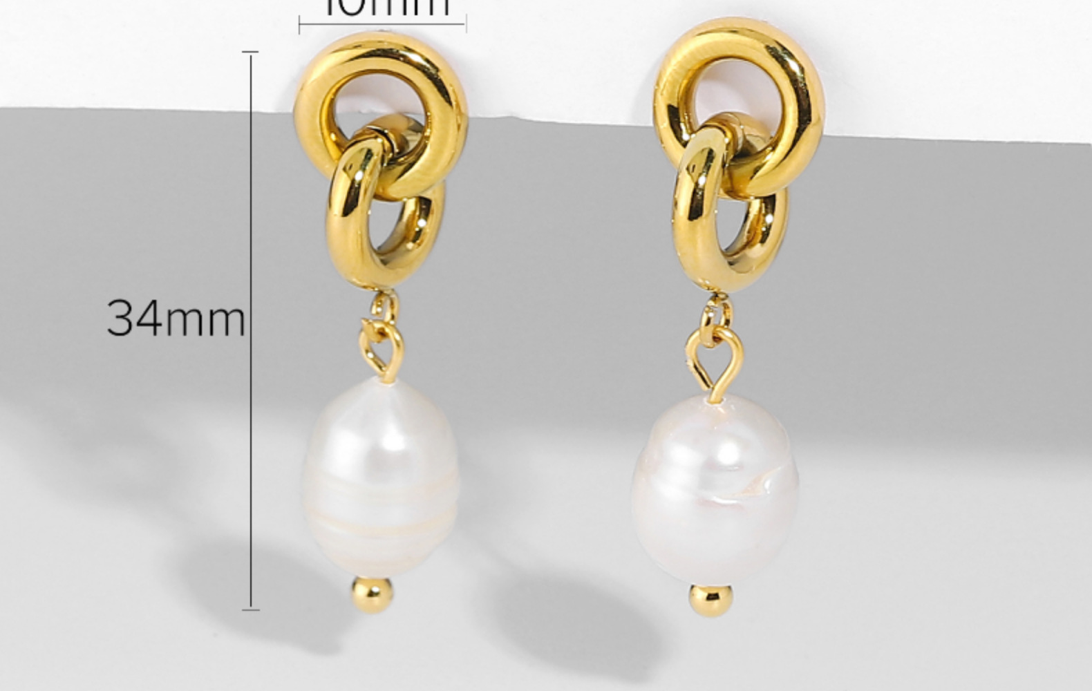 Baroque Pearl Goldplated Stainless Steel Chain Drop Earringspicture8