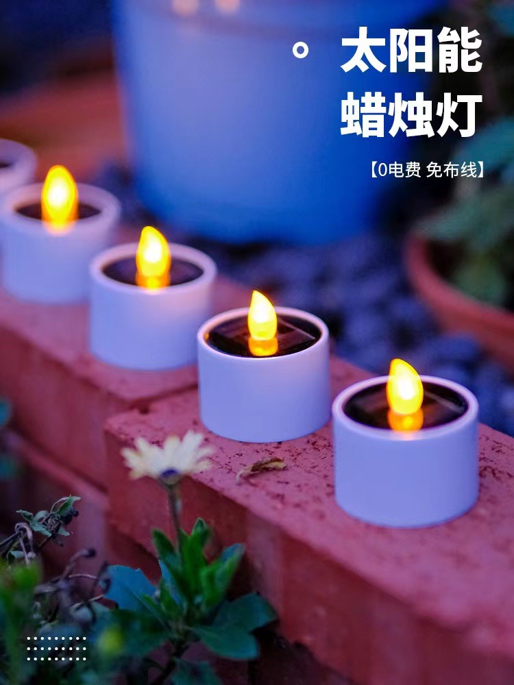 Solar garden light outdoor waterproof household night light garden decoration induction hanging light balcony layout candle light