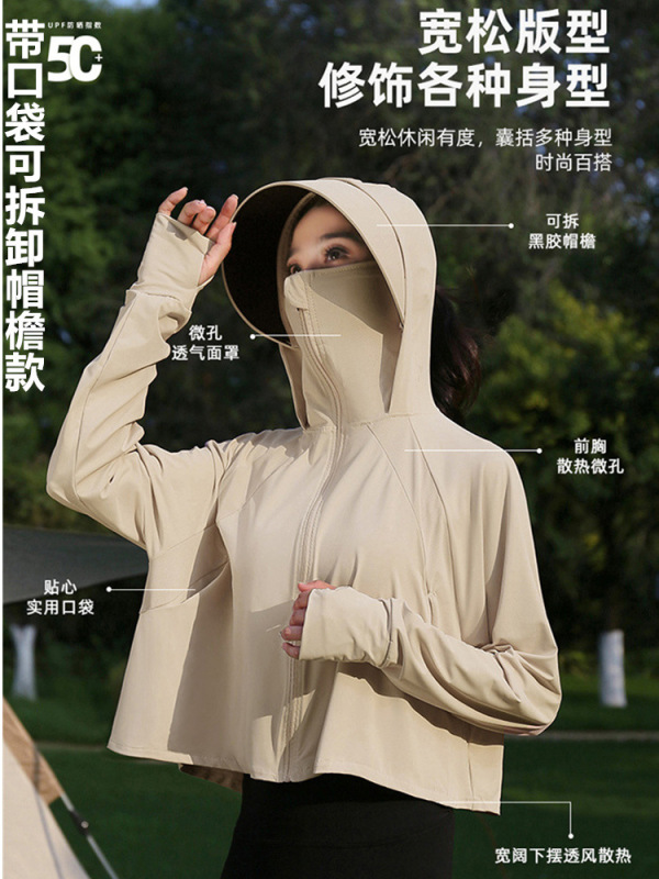 Moxun ロマンチックな日焼け止め服女性 2025 新しい夏のアイスシルクカーディガン軽量通気性抗 UV 日焼け止め服女性|undefined