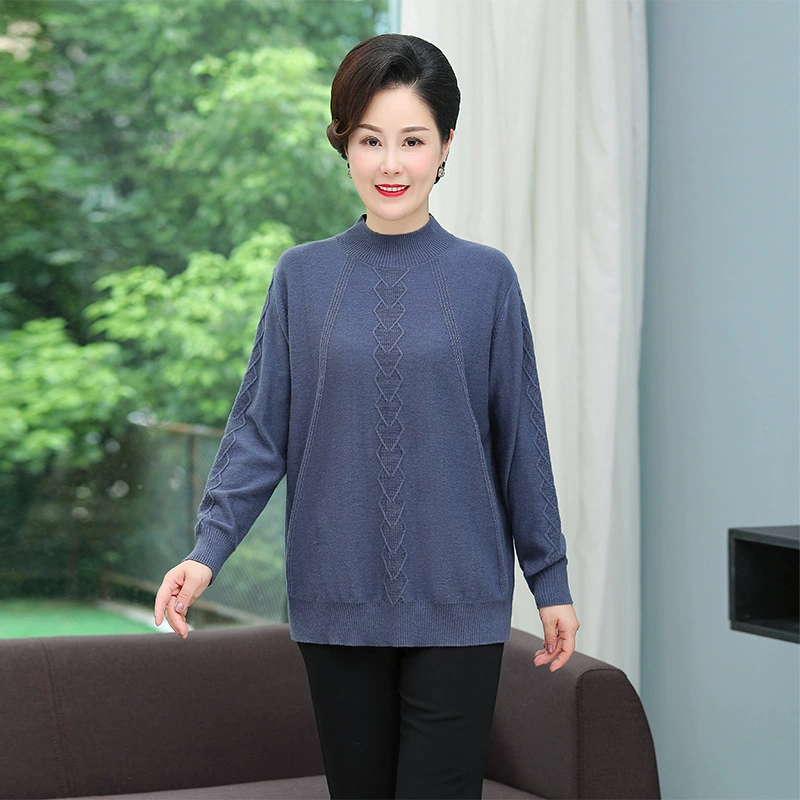 2102 Новый свитер больших размеров плюс свитер с увеличением удобрений 200 кг свитер среднего возраста 58% шерсть