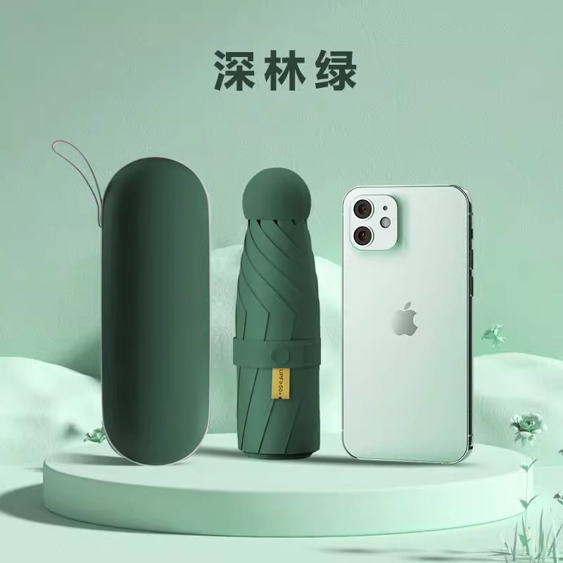 50% de descuento en mini cápsula portátil paraguas solar protección UV paraguas solar regalo publicidad paraguas lote