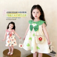 2026新款夏季连衣裙云朵棉公主裙无袖女童蝴蝶结可爱裙透气花朵