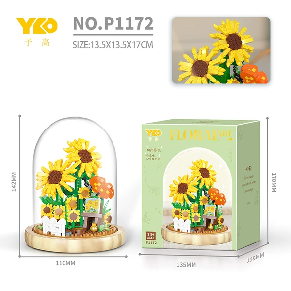 P1172 Warm Sunflower [Transparent cover+wooden base]