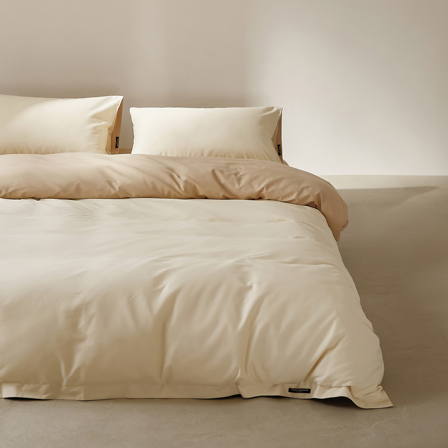 Long-Staple Cotton Brushed Simple Four-Piece Set Pure Cotton Bed Sheet Small Wide Edge Three-Piece Set Fitted Sheet Duvet Cover Bedding Nantong