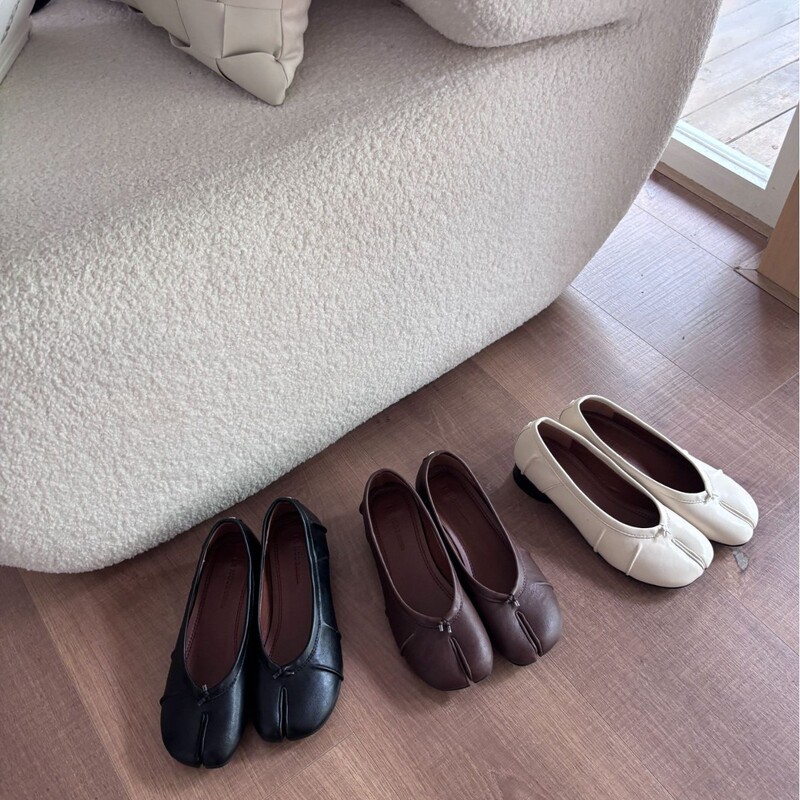 Lamode Classic2025 Autumn New Style Tabi Split-Toe Shoes Pig's Hoof Chunky Heel Shoes Women's Bow-Knot Comfortable Women's Shoes Lamode Classic2025 Autumn New Style Tabi Split-Toe Shoes Pig's Hoof Chunky Heel Shoes Women's Bow-Knot Comfortable Women's Shoes