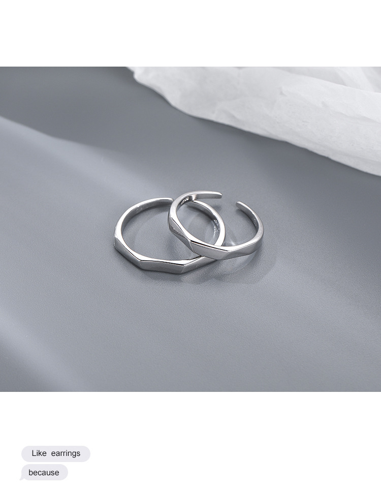 Minimalist Smooth Diamond Shaped Ring For Women Adjustable Open_voghion.com