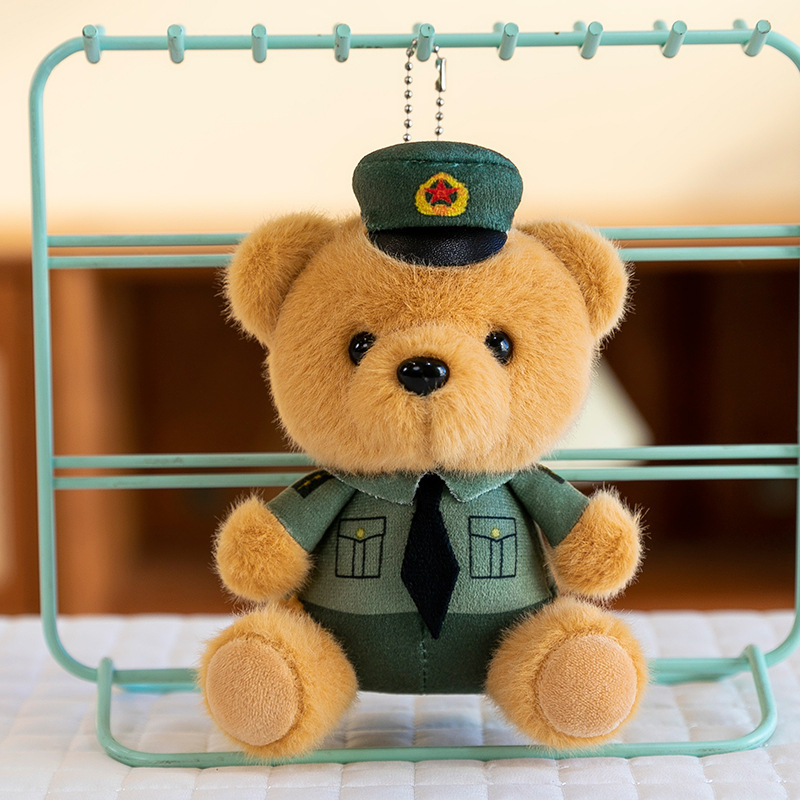 警察の熊のぬいぐるみのペンダントのキーホルダーメーカーのネットの赤い交通警察の熊のぬいぐるみのペンダントの公の子のカバンのペンダントの卸売り|undefined