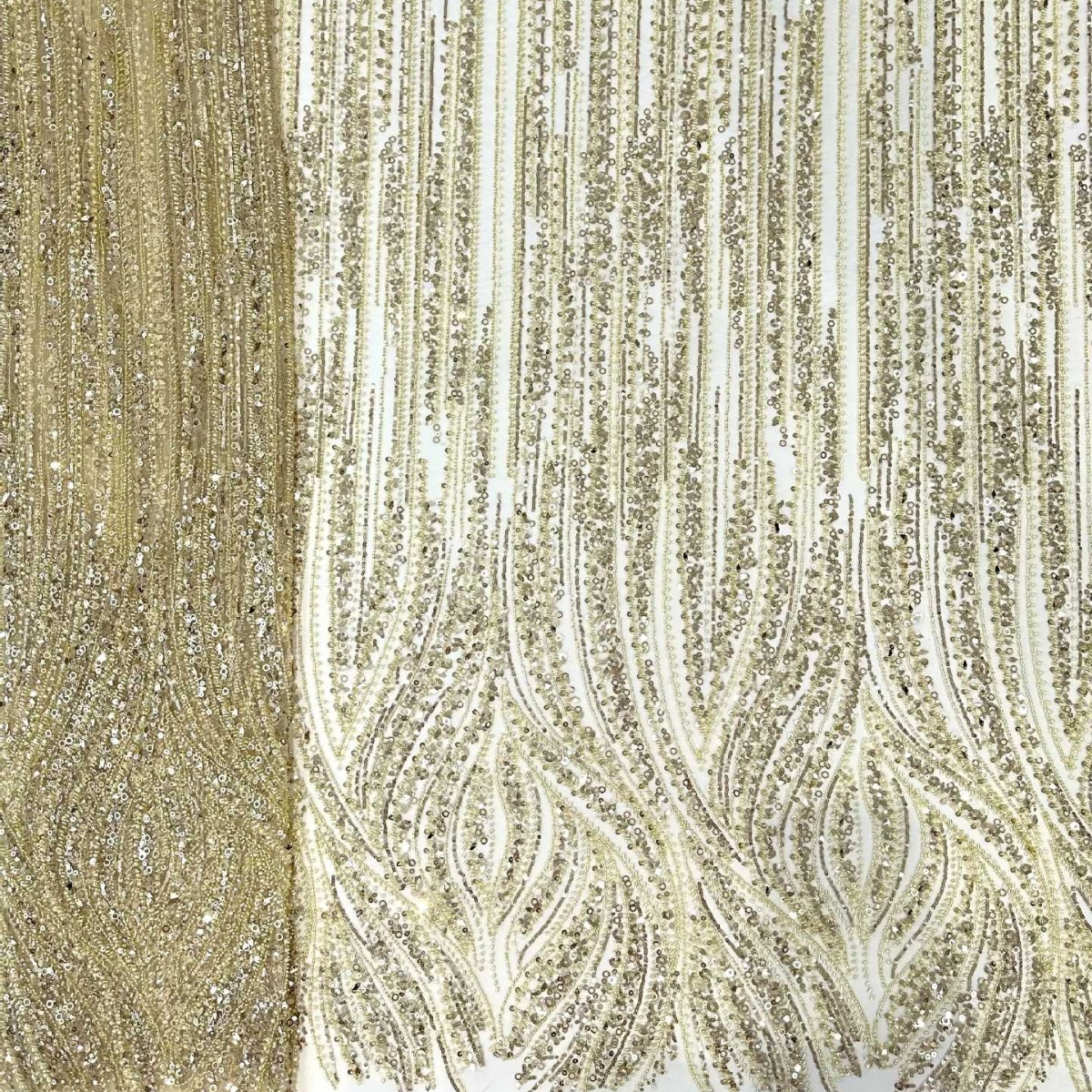 Hoja de madera sequin bordado tela de lujo ligero estilo francés vestido de boda vestido de moda de fiesta vestido de cena tela image 4
