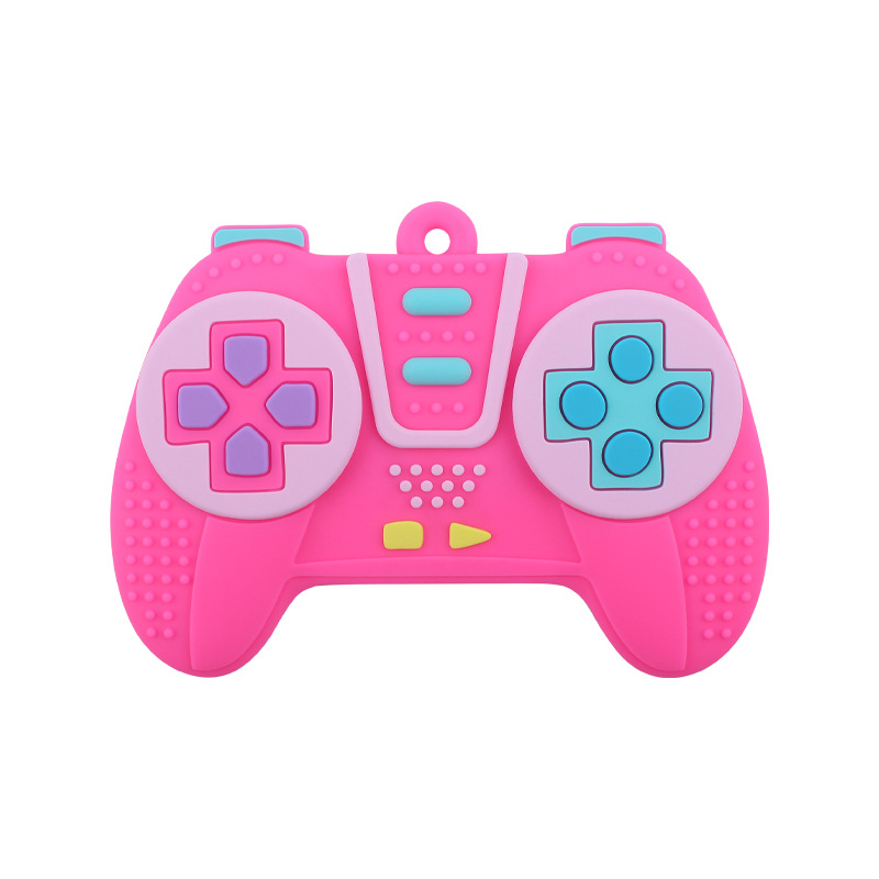 Nuevo bebé suministros de dibujos animados juego mango mordedor bebé creativo silicona mordedura pegamento teether palo juguete