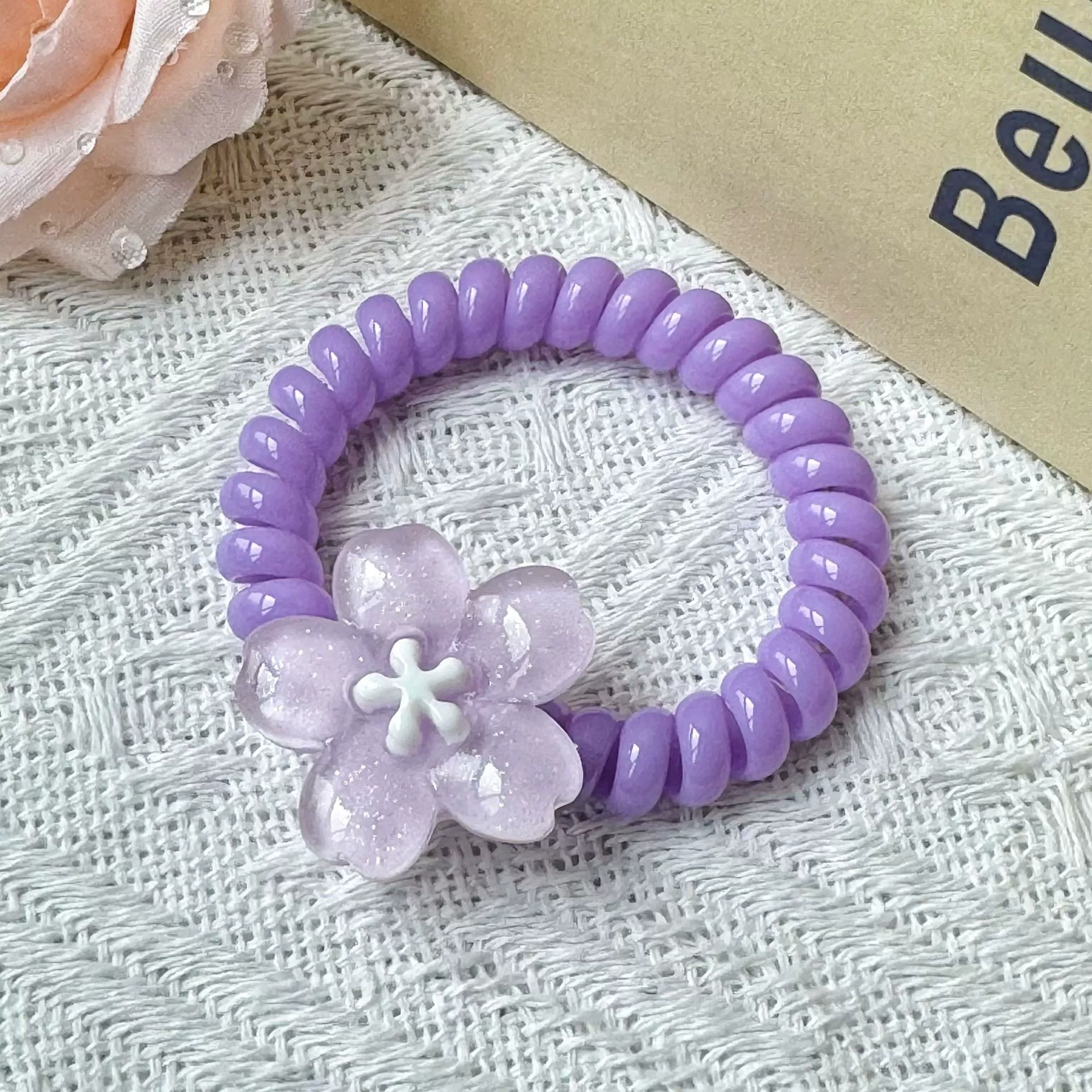 Заколка для волос Jelly Cherry Blossom, смоляная боковая клипса, 6 см, пастельные цвета