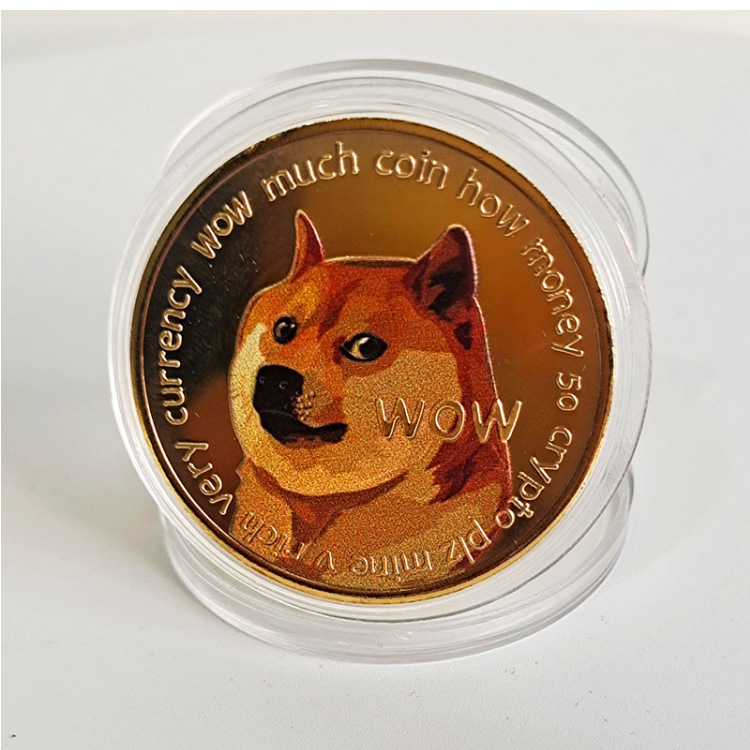 彩色狗狗币bitcoin比特币 外国硬币把玩币虚拟外币玩具币狗狗金币