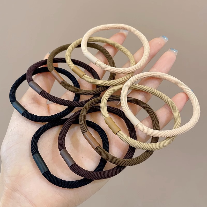 Banda de goma para mujer después de atar la cabeza, cabeza alta, cola de caballo, cuerda de pelo, temperamento, cuerda de cabeza, alta elasticidad, goma elástica duradera, simple nuevo anillo para el cabello