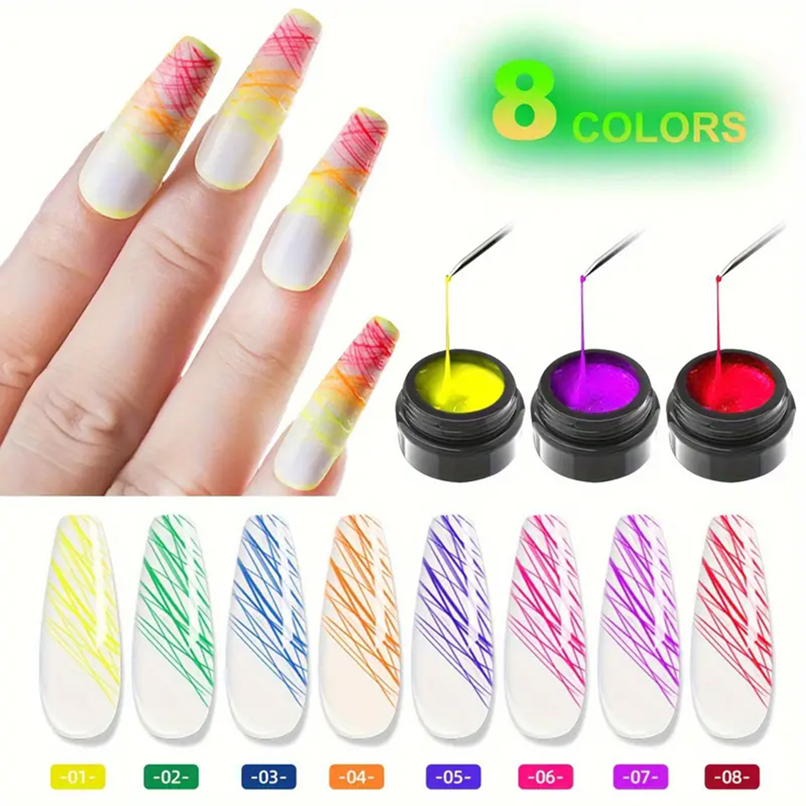 Manicure nocturismo pintura de uñas nocturismo elástico 8ml fototerapia nocturismo espuma araña