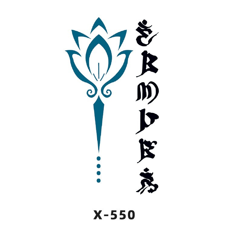 Arco de flor pequeña pegatinas de tatuaje fresco 3D dibujos animados transfronterizo Henna rosa impermeable texto en inglés pegatinas de tatuaje