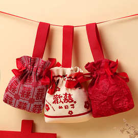 喜糖袋结婚喜糖盒婚礼专用高级感伴手礼袋子礼盒糖果布袋