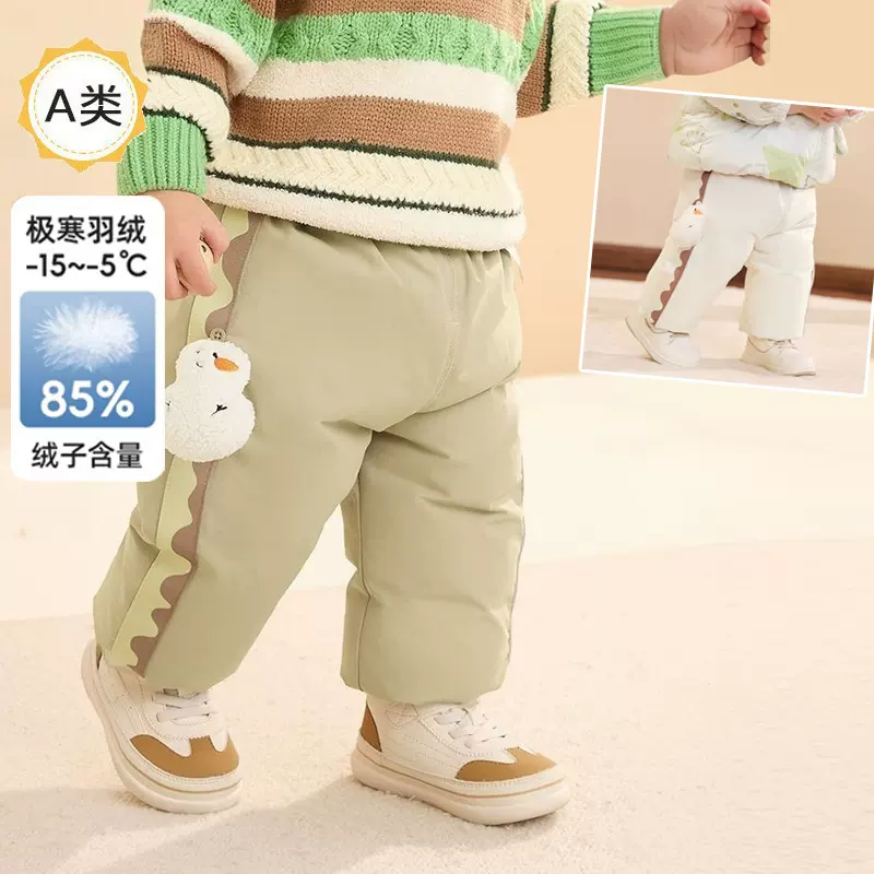 批发童装2025婴幼儿秋冬新款男女童小宝宝加厚三防开裆极寒羽绒裤