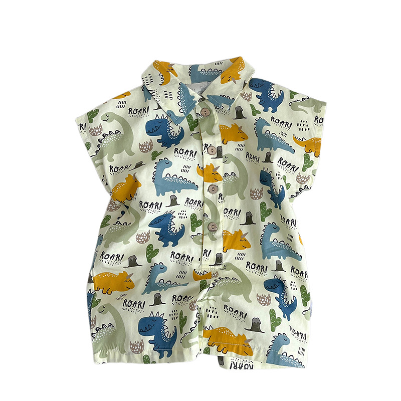 Babykleidung im koreanischen Stil, dünner, stylischer Sommer-Strampler mit Blumenmuster, niedlicher Baby-Overall mit Cartoon-Print_voghion.com