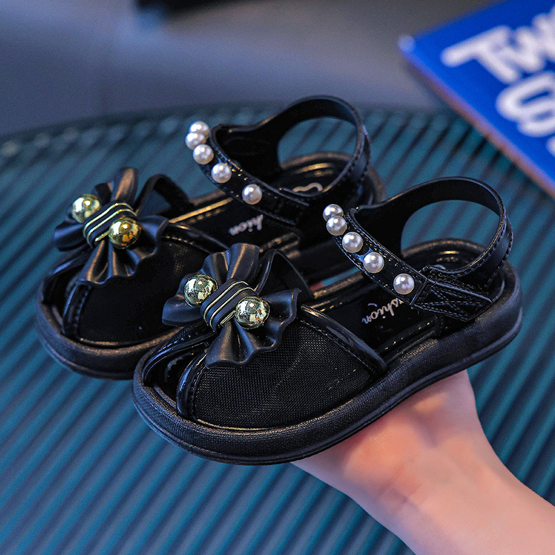 Niña Bowknot Princess Sandalias Verano 2024 Nuevos zapatos de playa para niños Niña Niña Baotou Sandalias Bebé