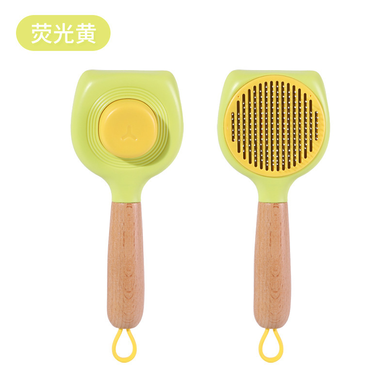 Peine para gatos de gran venta Peine para gatos con una tecla Peine para gatos Peine para cabello flotante de eliminación automática Peine para gatos Peine para mascotas Spot al por mayor