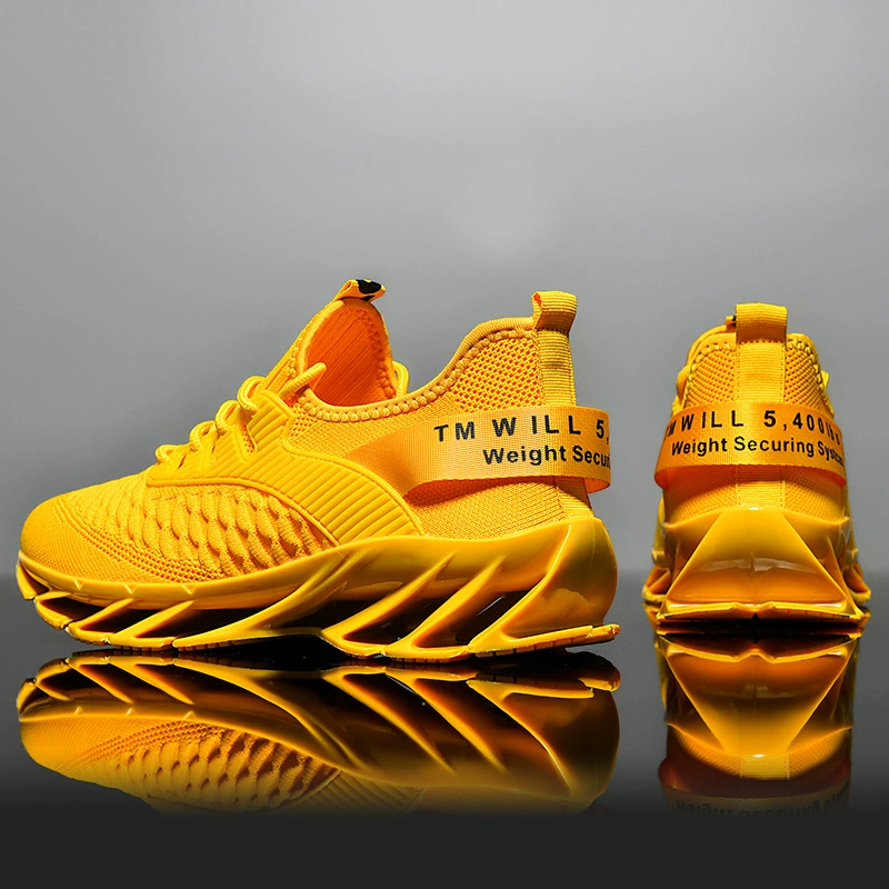 Cross-border AliExpress 2024 Men's Shoes Autumn Breathable Flyweave Casual Men's Trendy Blade Fish Scale Sports Running Shoes