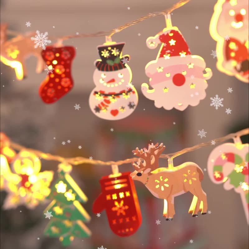 Cross-border Christmas decoration party supplies wrought iron Santa Claus snowman LED lights string lights Christmas atmosphere lights Cross-border Christmas decoration party supplies wrought iron Santa Claus snowman LED lights string lights Christmas atmosphere lights