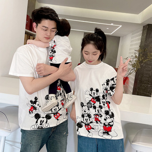 [Ready Stock] Parent-Child Summer T-Shirt Short-Sleeved Mother-Daughter Clothing 2024 New Cartoon Mother-Child Clothing T-Shirt Family Clothing Summer Clothing