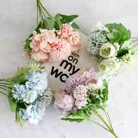 清仓！假花仿真花束塑料花小束把花玫瑰绢布花干花家居摆设装饰