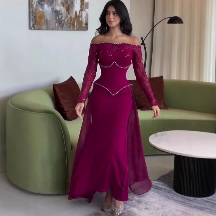 2025 Autumn Cross-Border European and American New Style Elegant Long Waist-Cinching Rhinestone Dress 2025 Autumn Cross-Border European and American New Style Elegant Long Waist-Cinching Rhinestone Dress