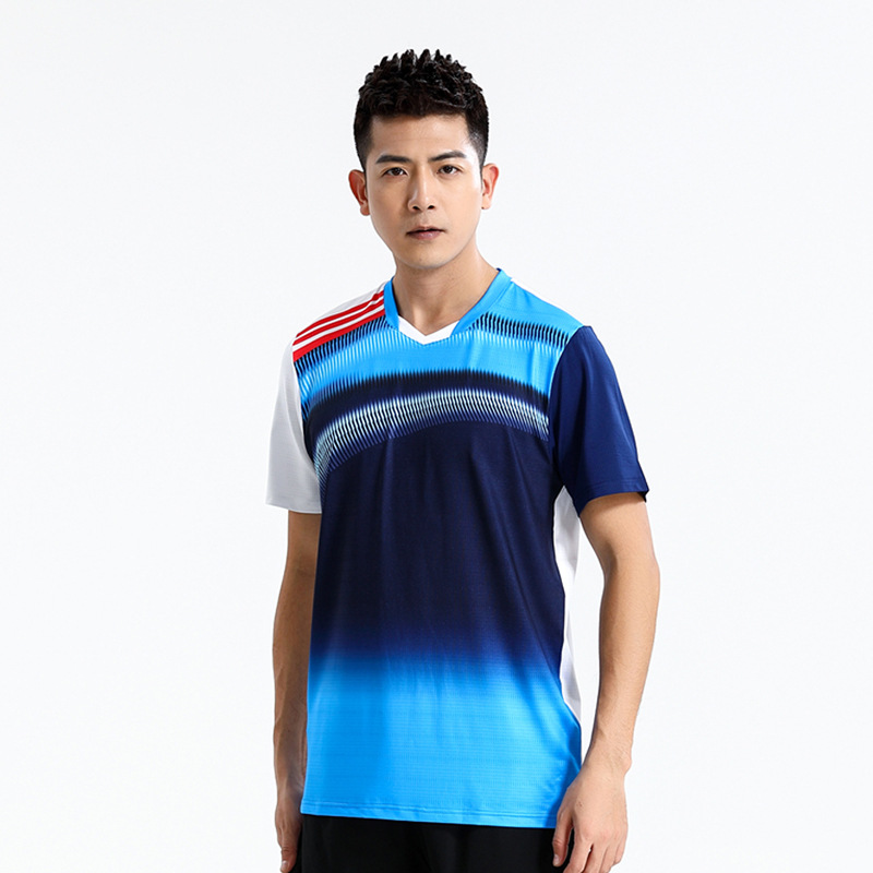 Seco rápido transpirable poliamonio bádminton set hombre y mujer V-cuello chaqueta deportiva para niños logotipo de impresión de adultos