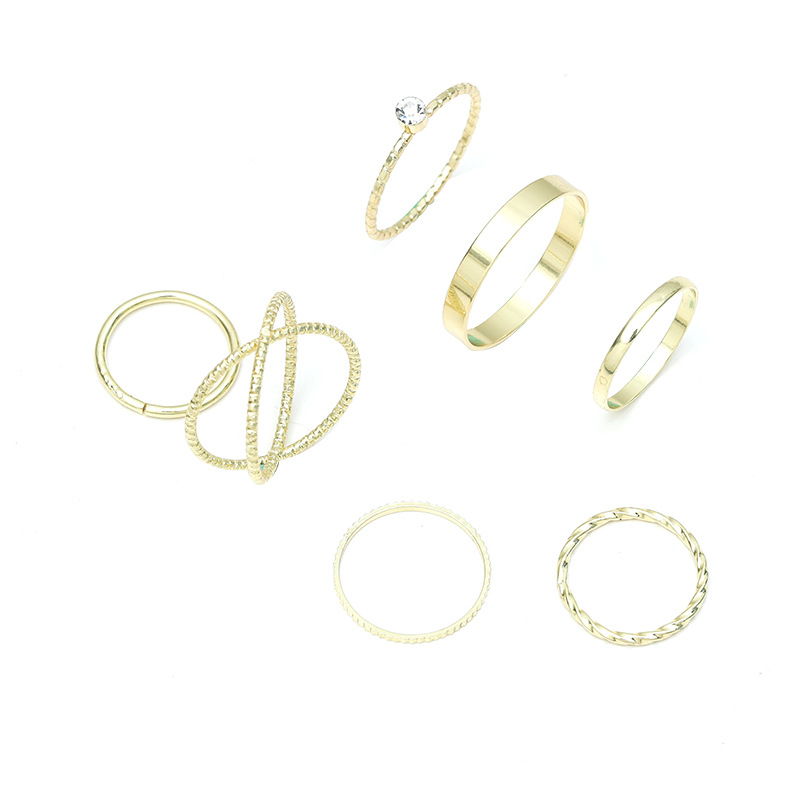 Simple Geometric Circle 7-piece Ring Wholesale display picture 4