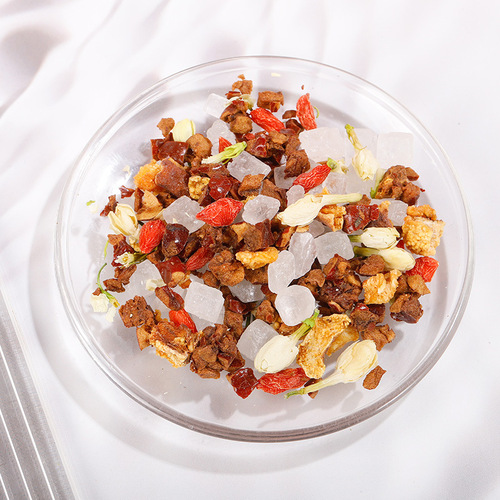 冰糖雪梨茉莉茶 三角包组合茶冲水红枣枸杞代用花草茶250g量贩装