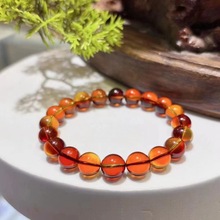 墨西哥红蓝珀8-13mm单圈手串 美化了天然褐红色血珀 玛雅文明见证