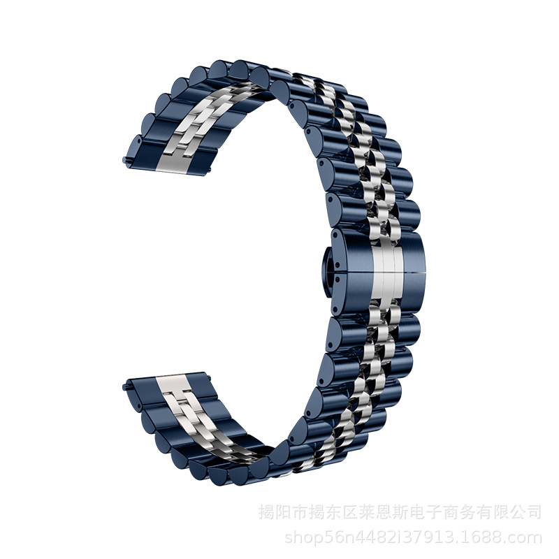 Adecuado para applewatch Apple Correa nuevo trabajo vaca anillo cinco cuentas de acero inoxidable metal Samsung Huawei