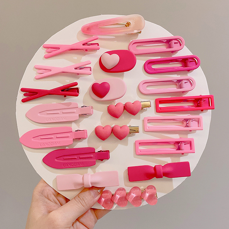 Pin de pelo de verano de dopamina rosa de alto nivel de sensación de frangeo un clip de pelo de frente acabado de pelo de broche adorable adornamiento para el pelo