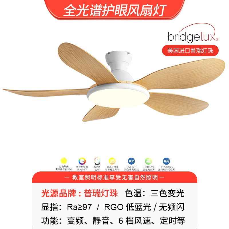 风扇灯新款中古风变频静音风扇灯餐厅客厅智能照明一体灯具风扇灯|undefined
