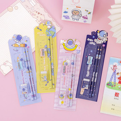Preschool Graduation Gift Cartoon Astronaut Stationery Set Elementary School Learning Supplies 5-Piece Gift Box