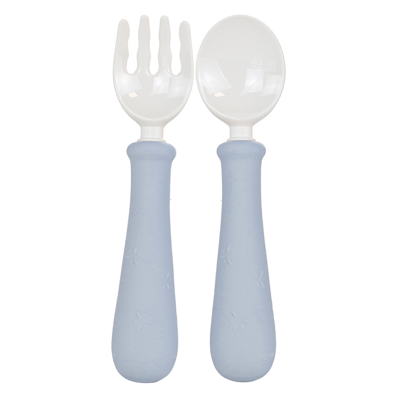 고래 PPSU 긴 손잡이 포크 숟가락 라이트 블루