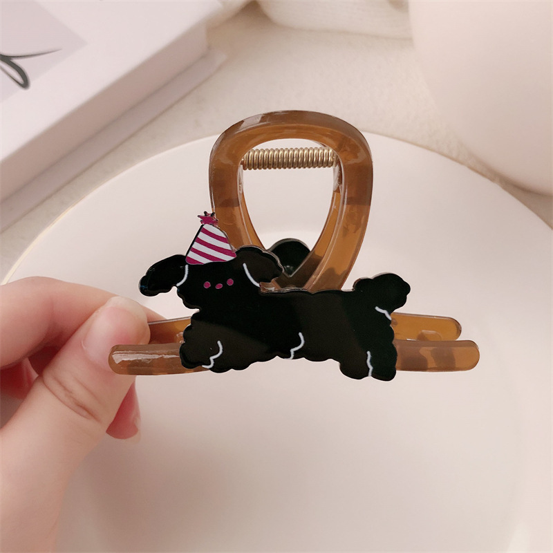 Cute y lindo cachorro clip de cabello para mujeres 2024 nuevo clip de cabello de alto nivel de capilla de pescado clip de cabello de cabeza posterior