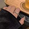 Brand small design one size fashionable adjustable ring, Korean style, simple and elegant design, internet celebrity