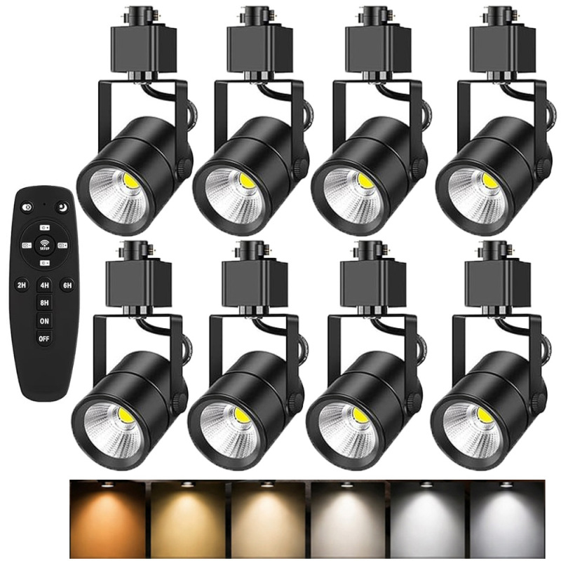 Cross-Border Three-Line H-Shaped Track Light with Remote Control for Brightness and Color Temperature Adjustment, Timer Function, Track-Mounted Spotlight, Ceiling Spotlight
