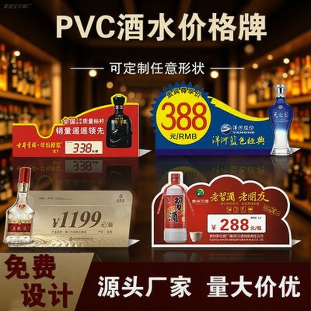 PVC折弯酒价饮料价格牌台卡展示架塑料台签立牌L型桌牌异形厂家定