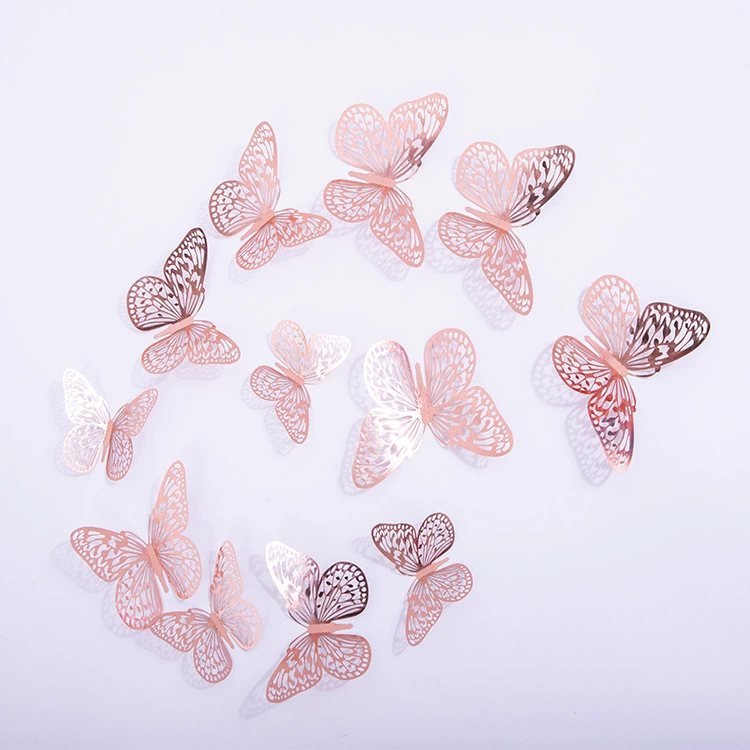 Полуж Butterfly 3D полый имитационный металлический бабочек настенный декор для дома гостиной трехмерная бабочка декоративная наклейка