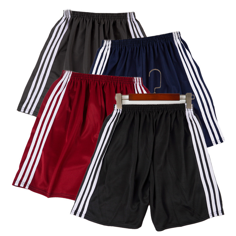 Shopee Low-Price Sports Shorts Drifting Three-Bar White African Basketball Shorts Men's 2 Yuan Beach Shorts Manufacturer Wholesale