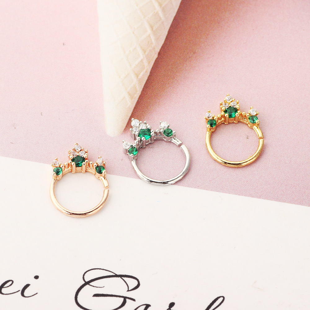 European American New Piercing Zircon Nose Ring Nose Stud Diamond Formless False Nose Ring Rose Gold detail image 7
