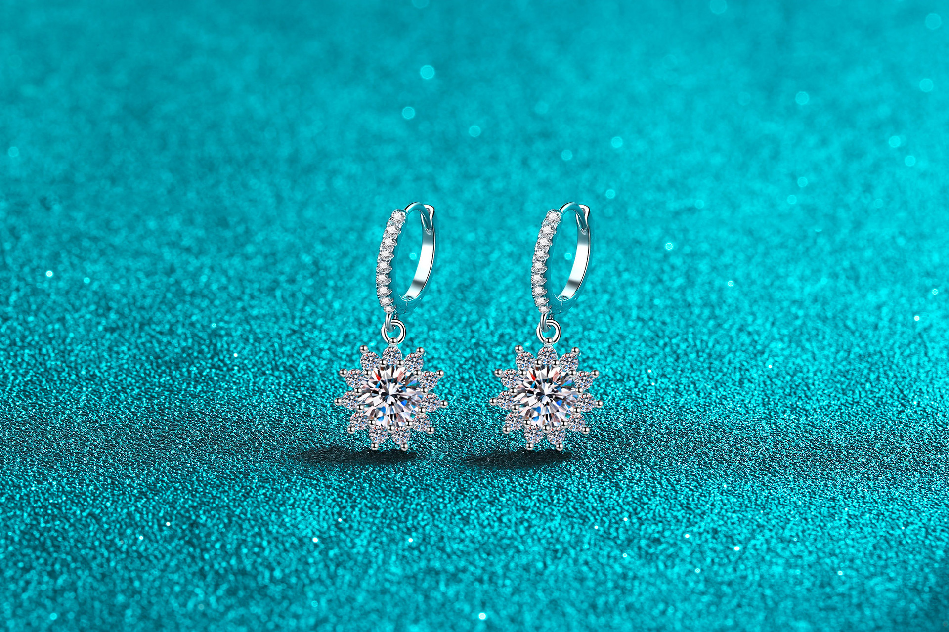 45g Weight Drop Earrings Classification 1 Pair 925 Sterling Silver Flower Drop Earrings