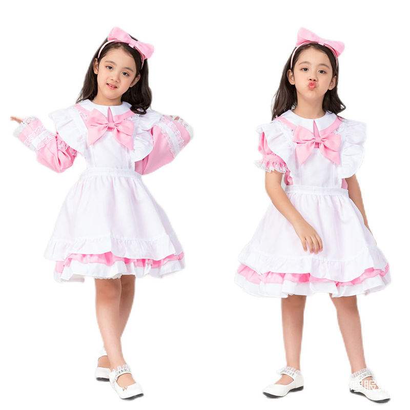 Halloween Girls Lolita Performance cosplay Wonderland Maid Princess Dress Sleeves Detachable